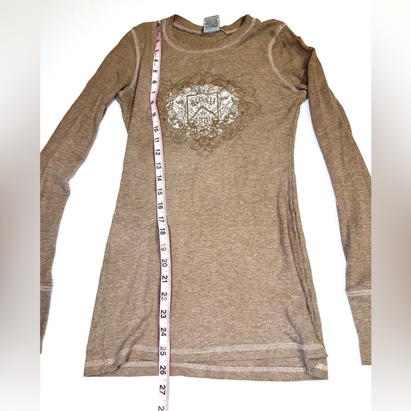 2 Roxy Y2K Thermals - Tan & Grey Long Sleeve Tees w/ Surfer Logo Rare Grail - Picture 14 of 16
